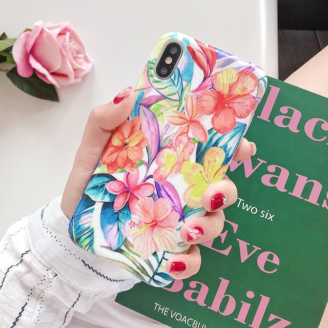 Retro Flower Banana Leaf Phone Case