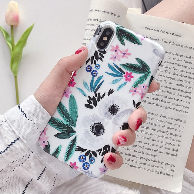 Retro Flower Banana Leaf Phone Case