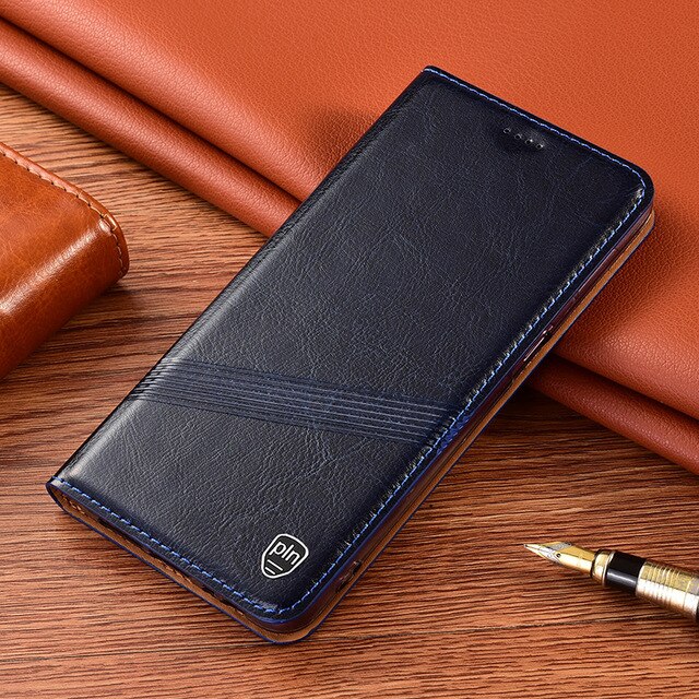 Leather Magnetic Card Pocket Flip Cover