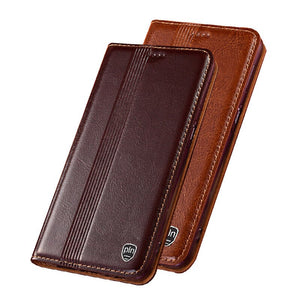 Leather Magnetic Card Pocket Flip Cover