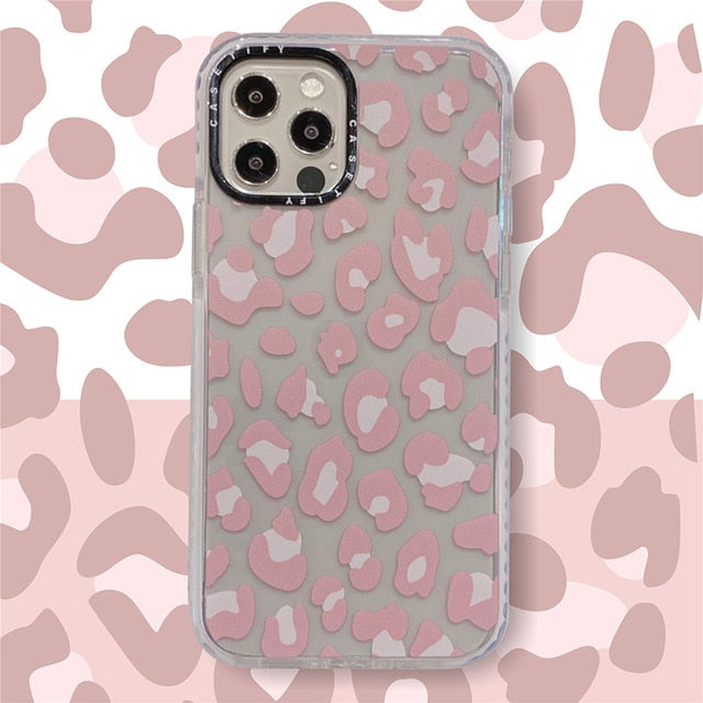 Leopard Print Transparent Non-Slip Phone Case